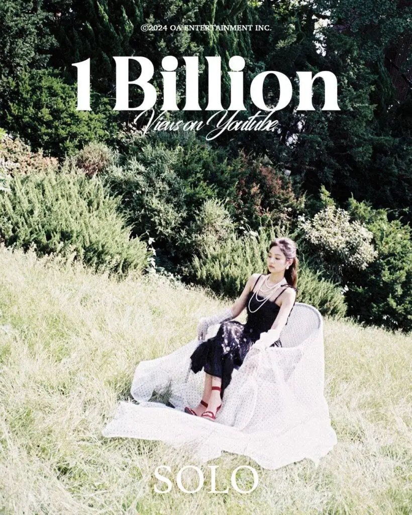 Jennie's "Solo" Music Video Crosses 1 Billion Views on YouTube